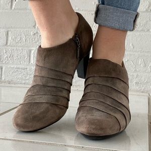 Clarks Artisan Suede Bootie Heels